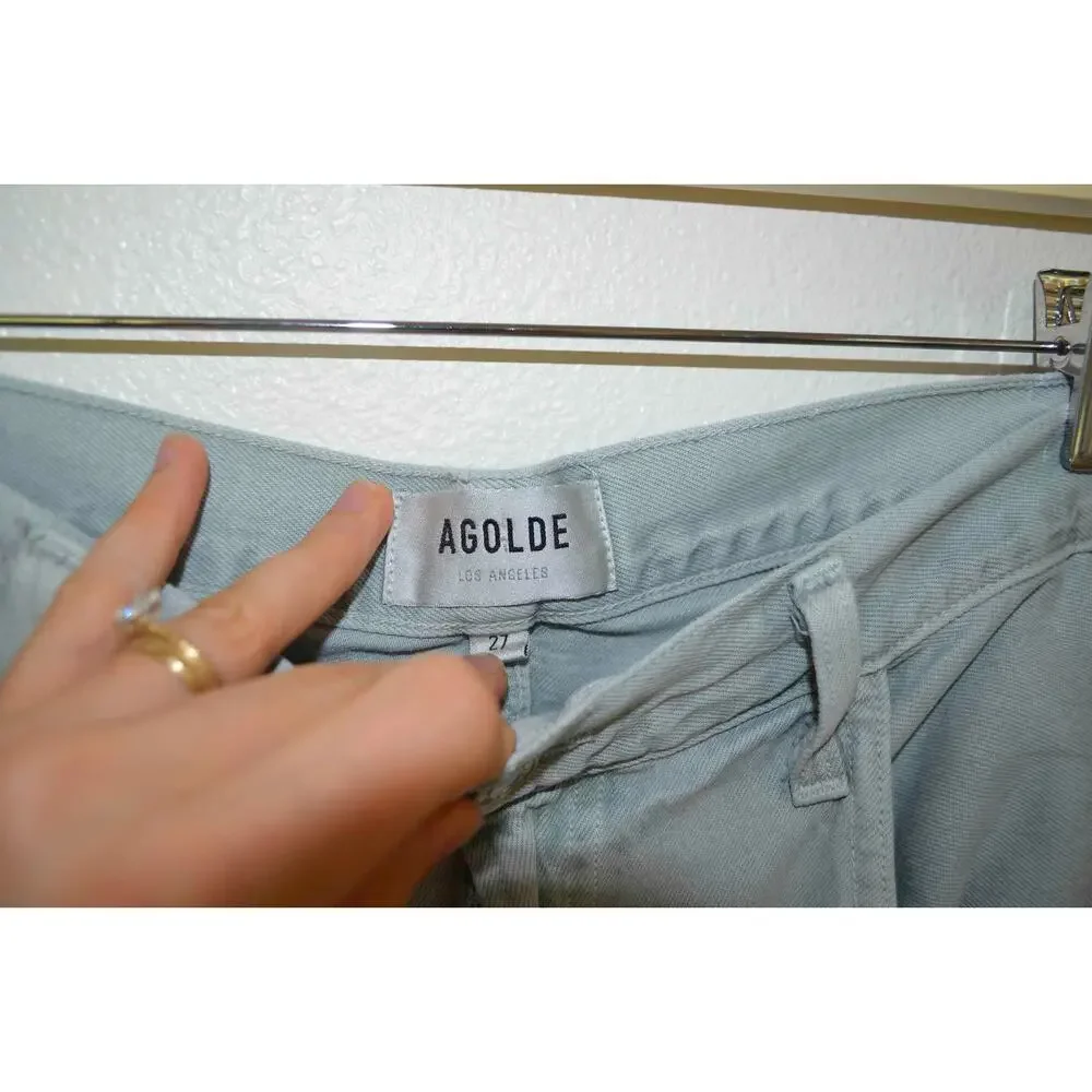 Agolde Magda Denim Carpenter Utility High-Rise Wide Leg Jeans Size 27 - Picture 5 of 8